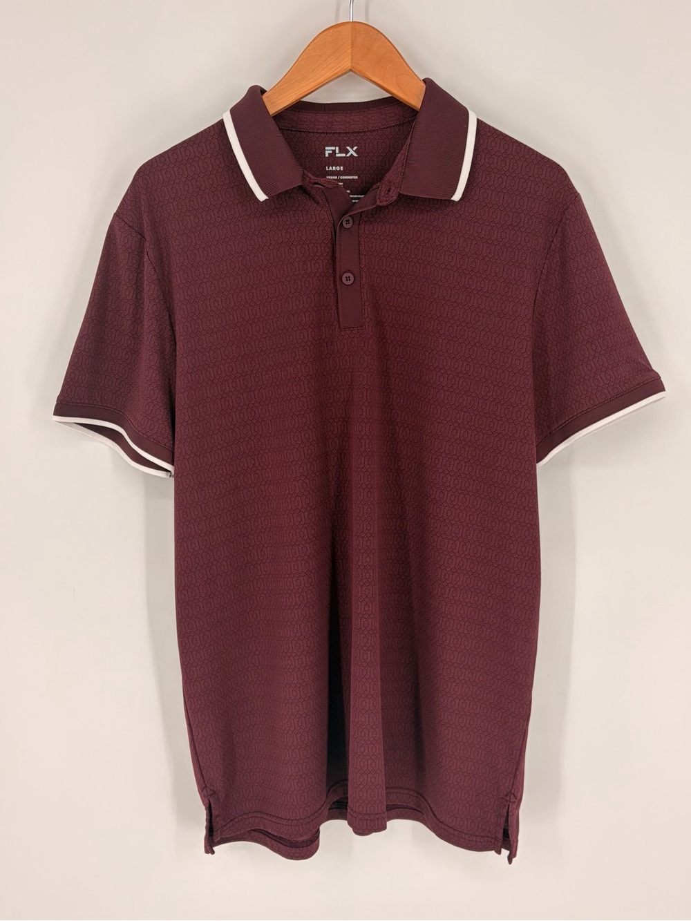 FLX Urban Commuter Maroon Short Sleeve Men’s Polo Shirt